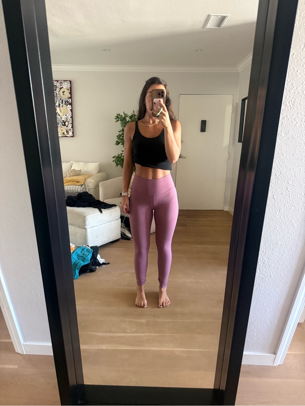 Lululemon Align Pant 28" Dusty Mauve / Purple Tonal Print Leggings Size 6
